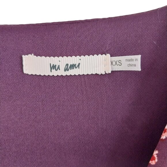 Francesca's Mi Ami Penelope Ruffle Mini Dress Like New Size XXS Purple Floral - Picture 11 of 13